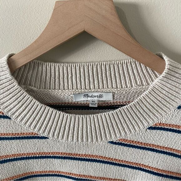 Madewell Brownstone Side-Button Sweater in Stripe - Picture 8 of 15